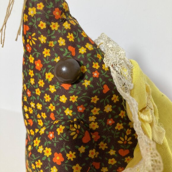 Vintage Handmade Mouse DoorStop Holder Weighted‎ Floral Brown Yellow 10 x 15" - Picture 5 of 8